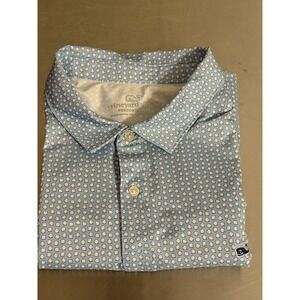 Vineyard Vines Performance Polo Shirt Mens 2XL Baseball AOP Golf Stretch